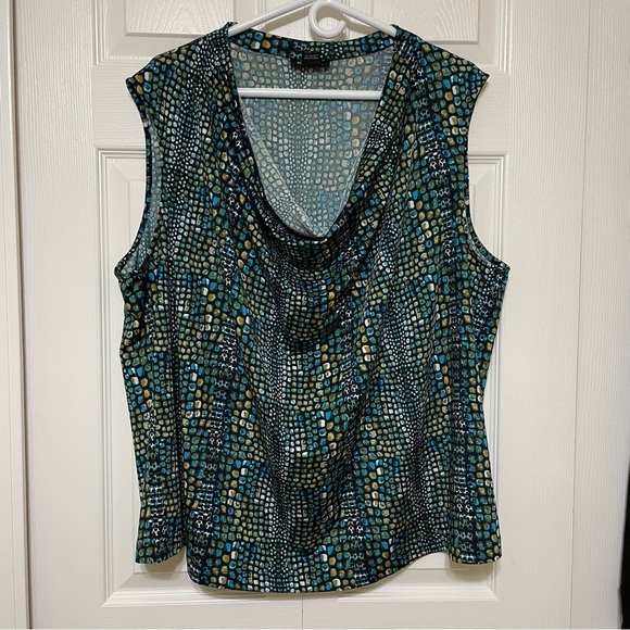 Nue Options Multicolored Draped Sleeveless Blouse - Picture 1 of 8